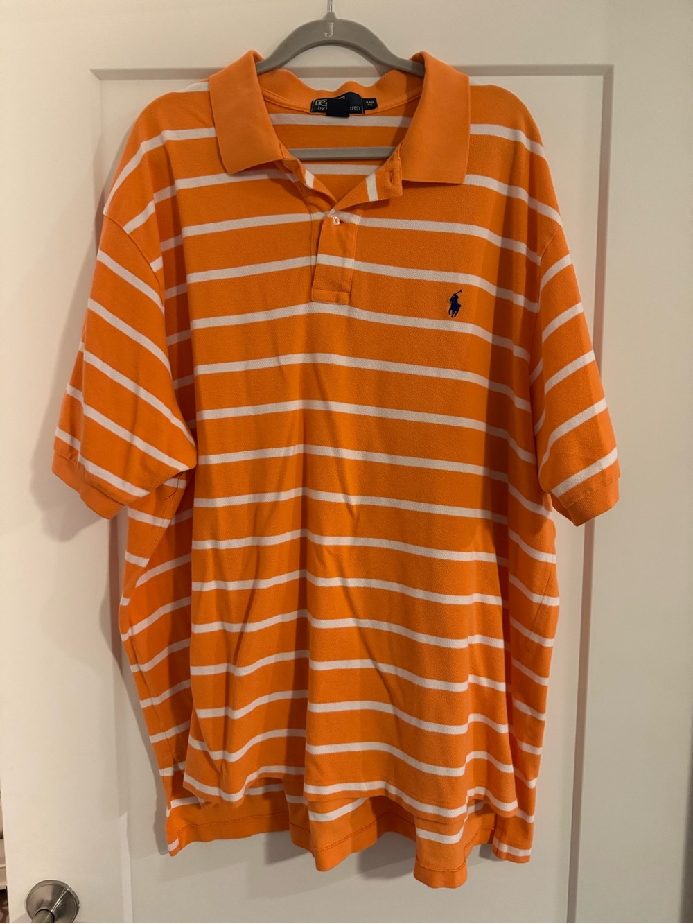 Ralph Lauren Orange & White Striped Polo Shirt